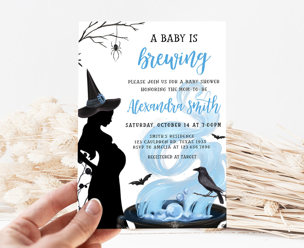 A Baby is Brewing Halloween Baby Shower Invitation