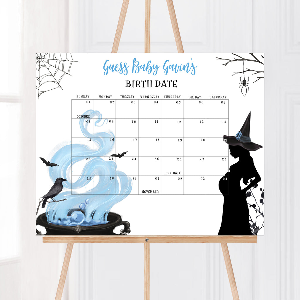 A Baby is Brewing Halloween Baby Shower Due Date Calendar