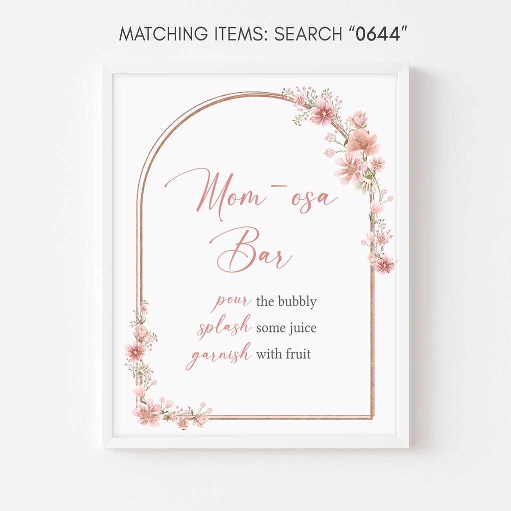 Rustic Pink Flowers Baby Shower Mom Osa Bar Sign