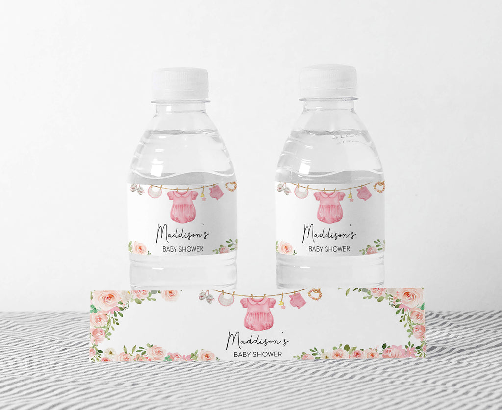 Girl Baby Clothes Baby Shower Bottle Label