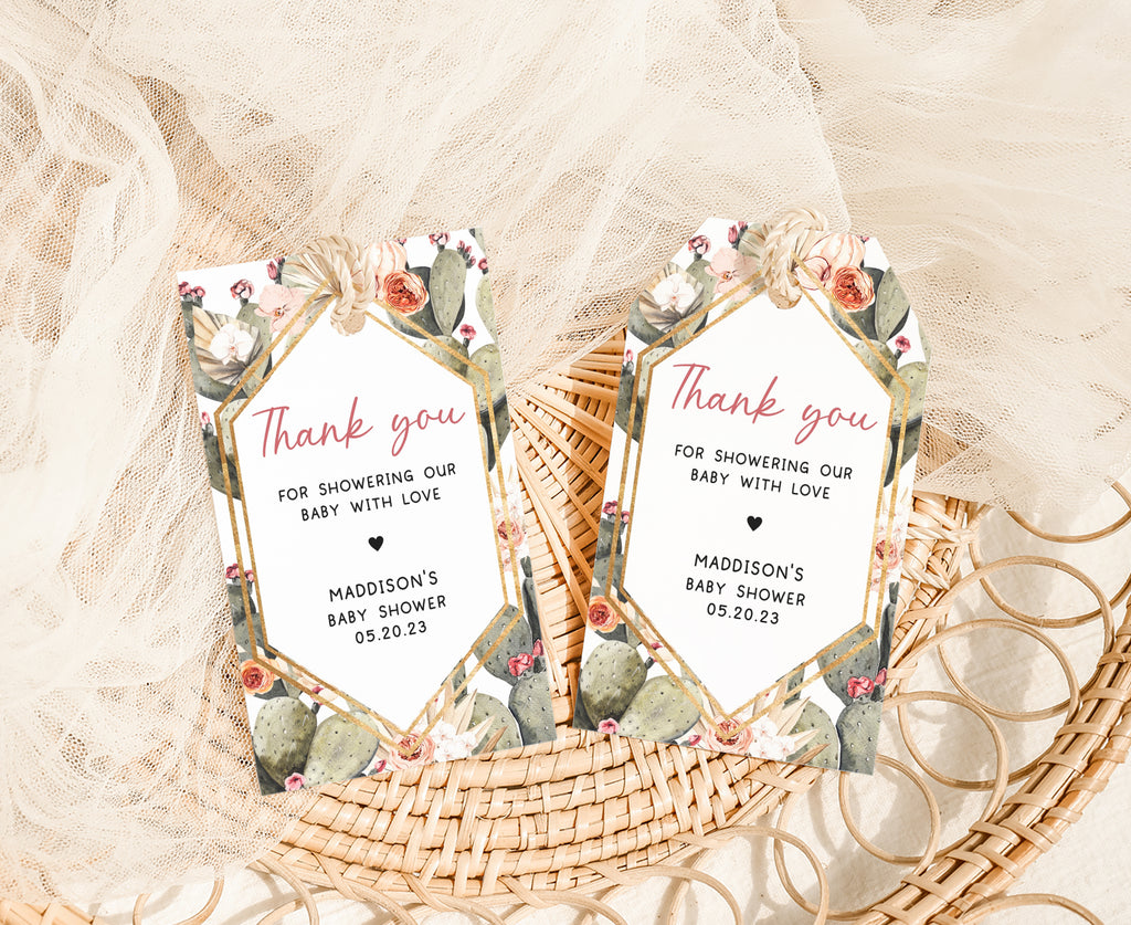 Oh Baby Cactus Baby Shower Favor Tag