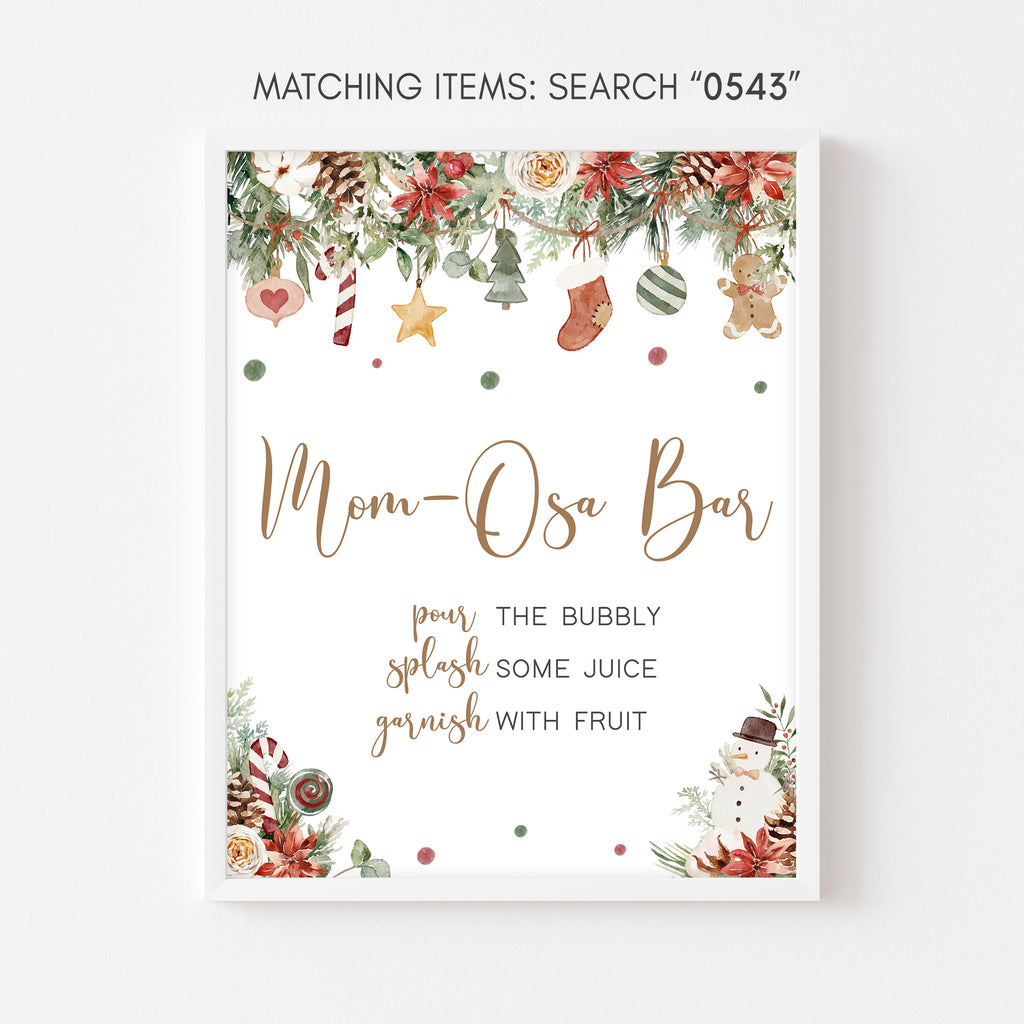 A Merry Little Baby Shower Mom Osa Bar Sign