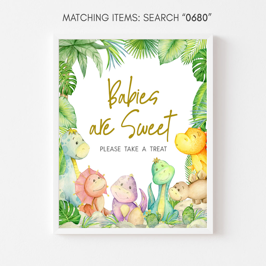 Dinosaur Baby Shower Babies are Sweet Sign