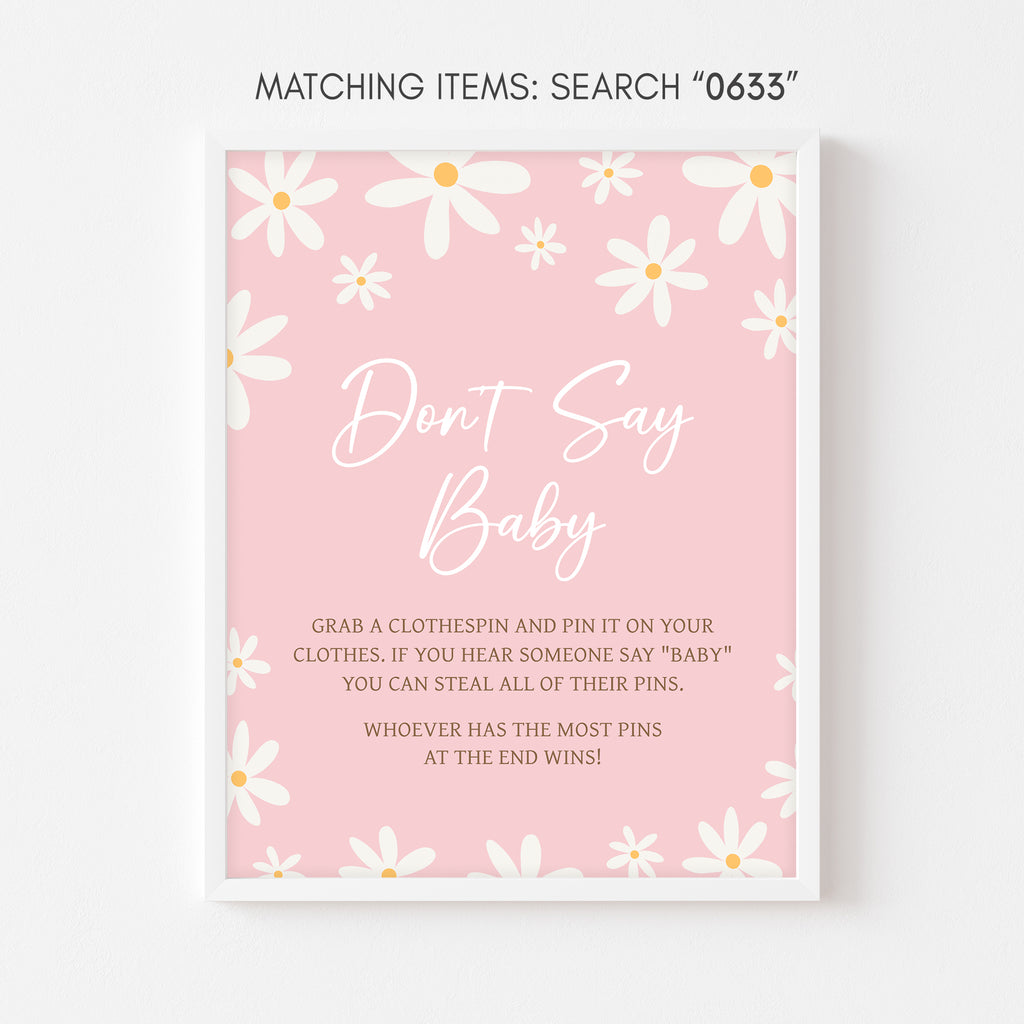 Daisy Baby Shower Don't Say Baby Sign