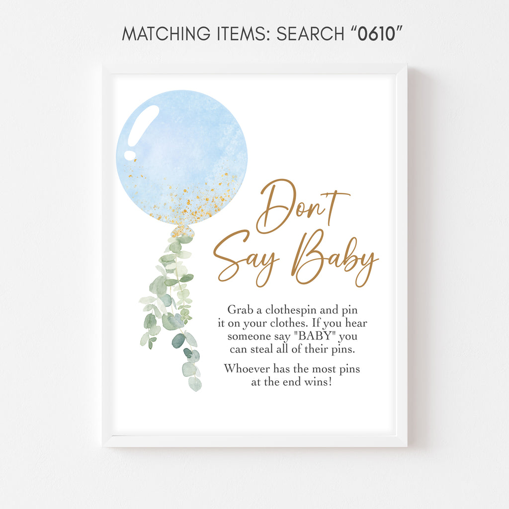 Oh Boy Baby Shower Don't Say Baby Sign