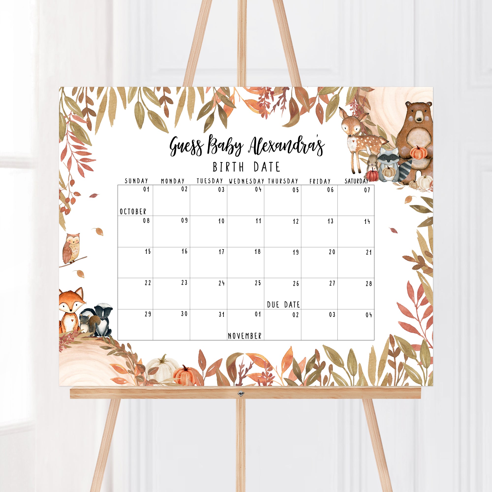 Baby shower due date calendar best sale