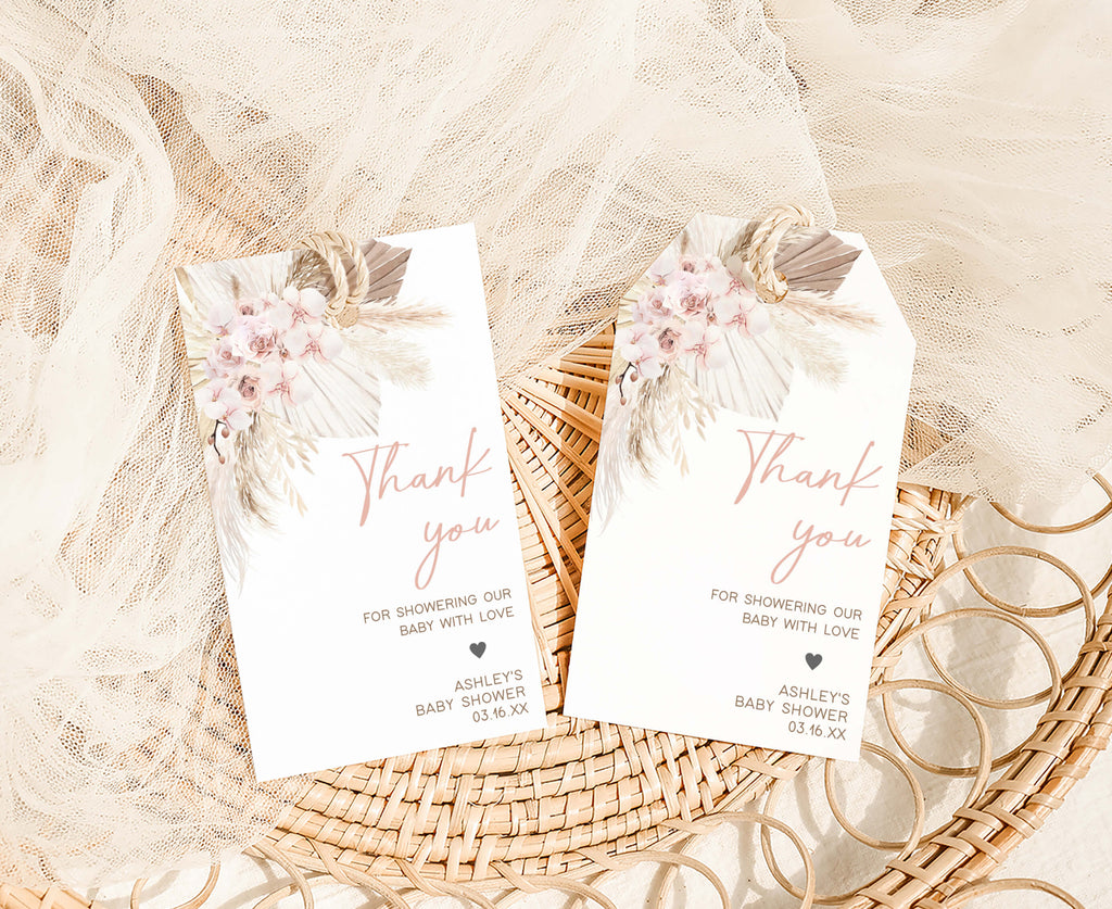 Boho Floral Baby Shower Favor Tag