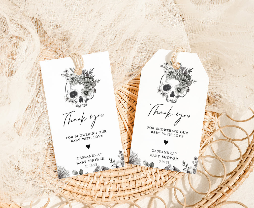 Gothic Baby Shower Favor Tag