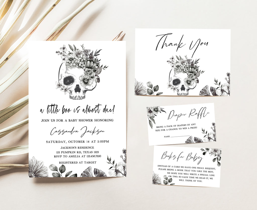 Gothic Baby Shower Invitation Set