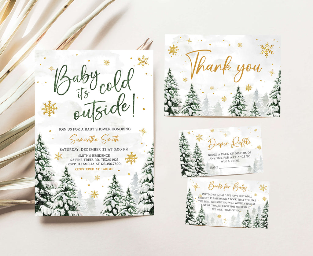 Baby It's Cold Outside Baby Shower Invitation Set