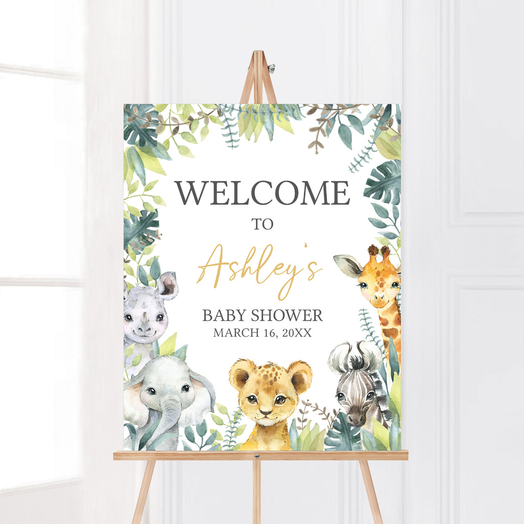 Safari Baby Shower Welcome Sign