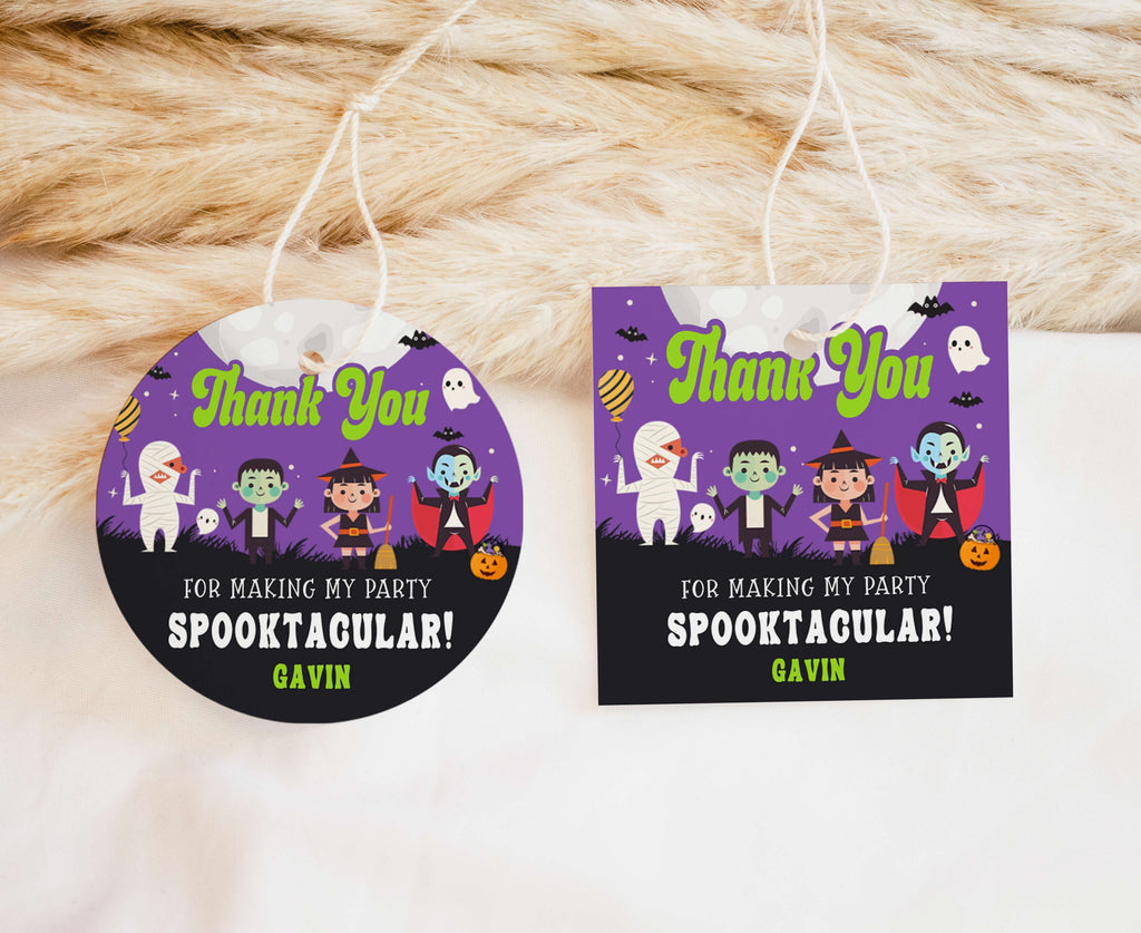 Halloween Costume Party Birthday Favor Tag