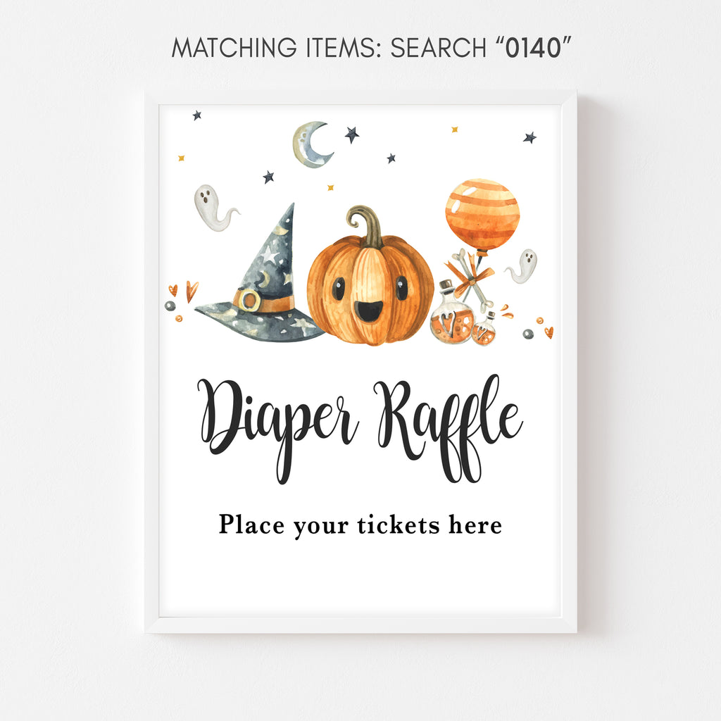 Halloween Baby Shower Diaper Raffle Sign