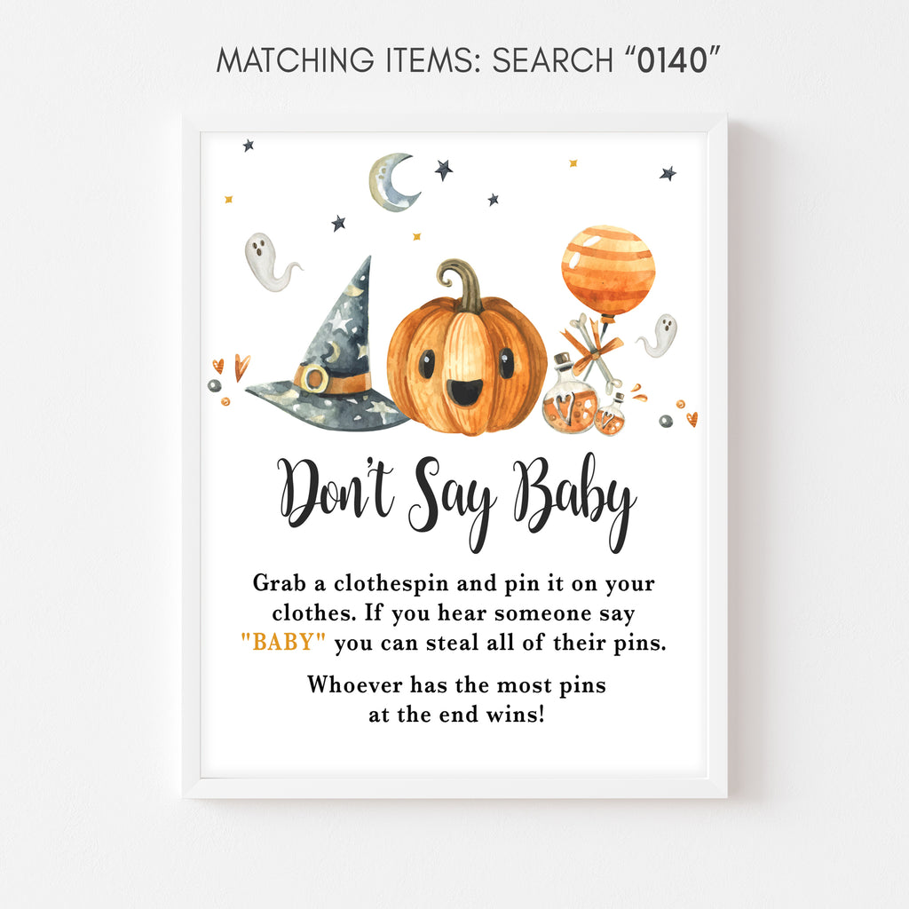 Halloween Baby Shower Don't Say Baby Sign