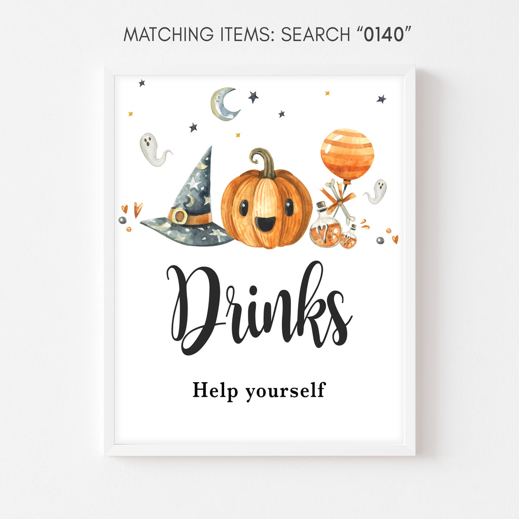 Halloween Baby Shower Drinks Sign