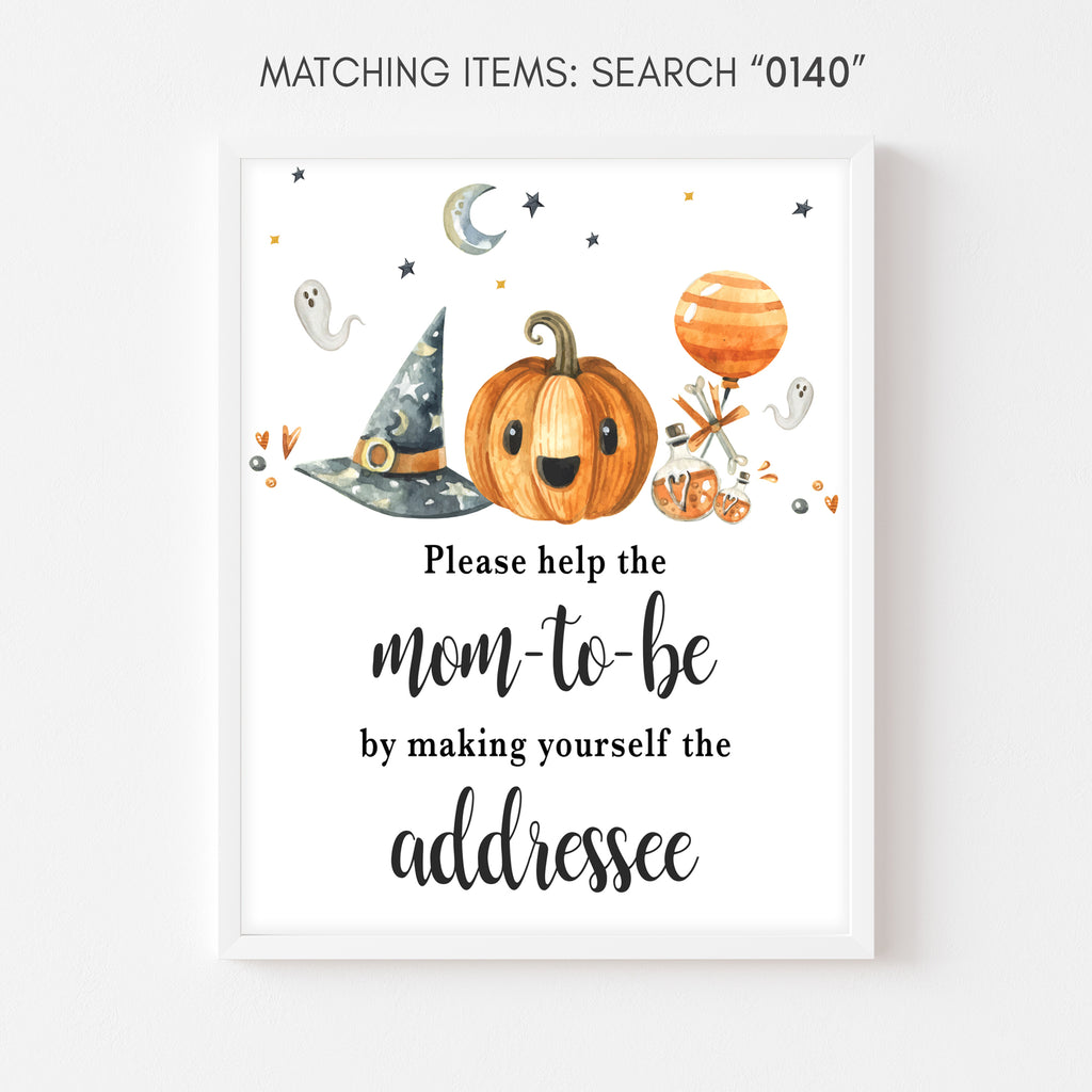 Halloween Baby Shower Envelope Station Sign