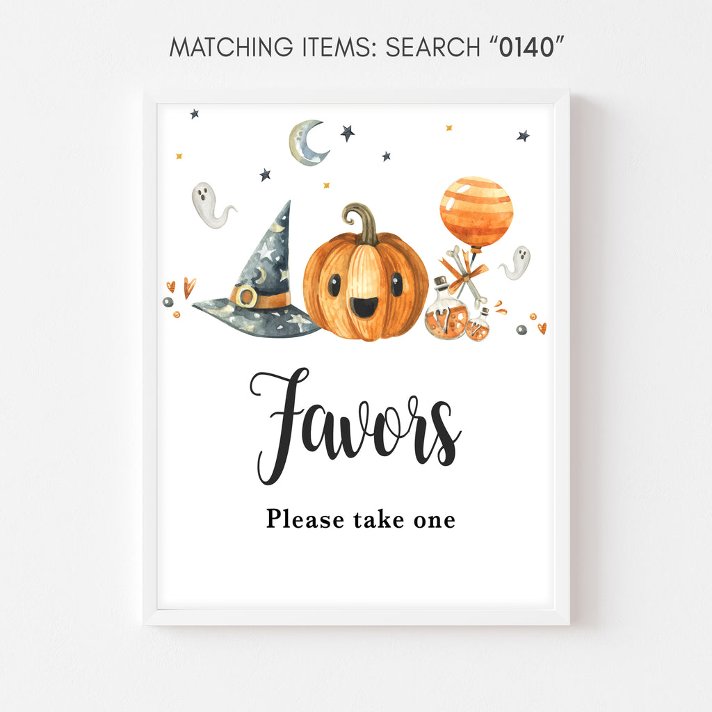 Halloween Baby Shower Favors Sign