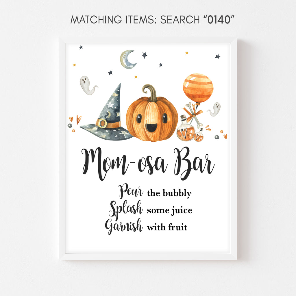 Halloween Baby Shower Mom Osa Bar Sign