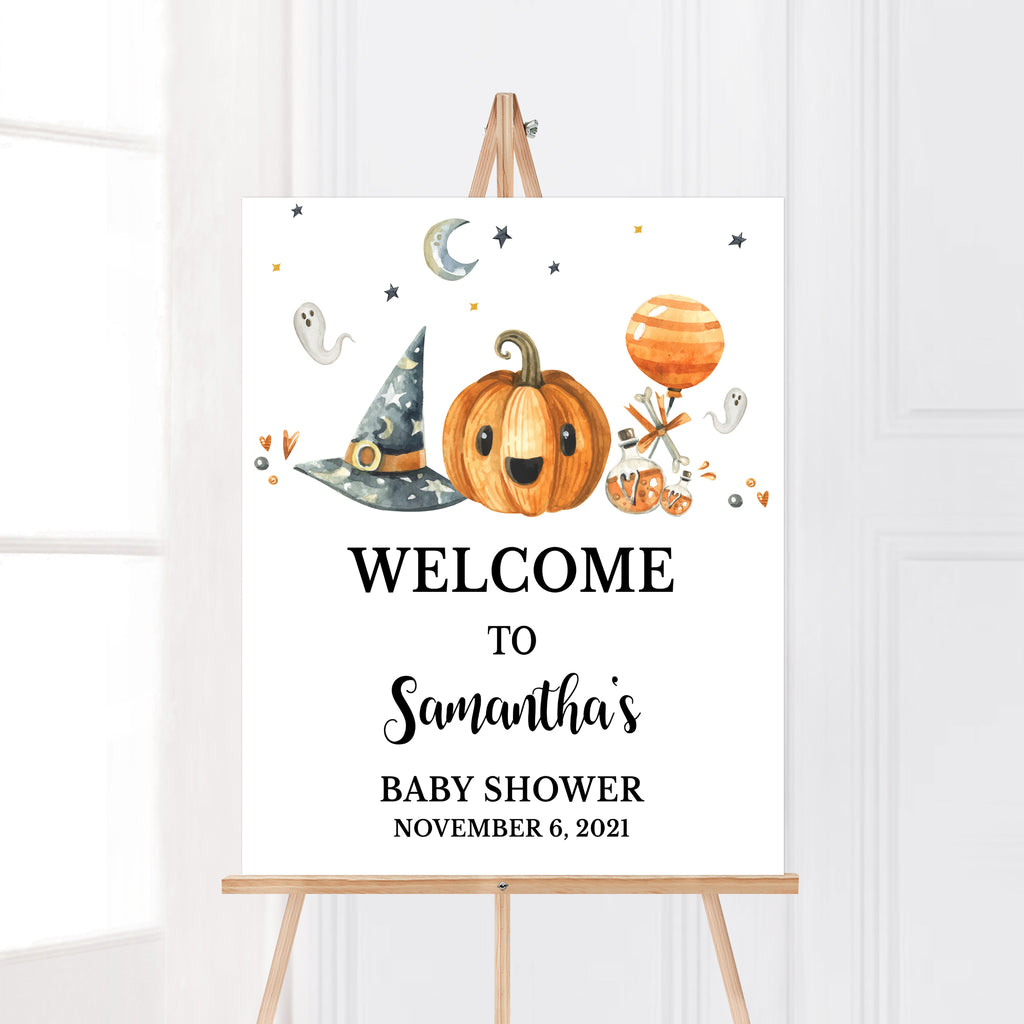 Halloween Baby Shower Welcome Sign