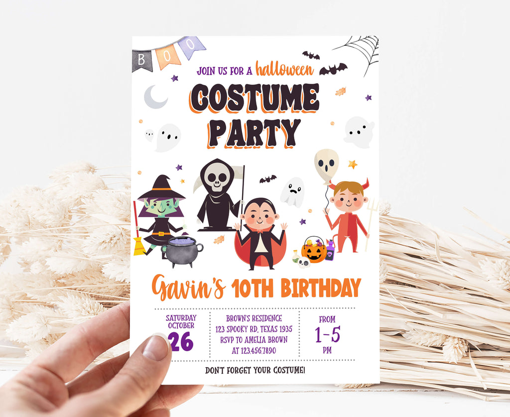 Costume Halloween Birthday Party Invitation