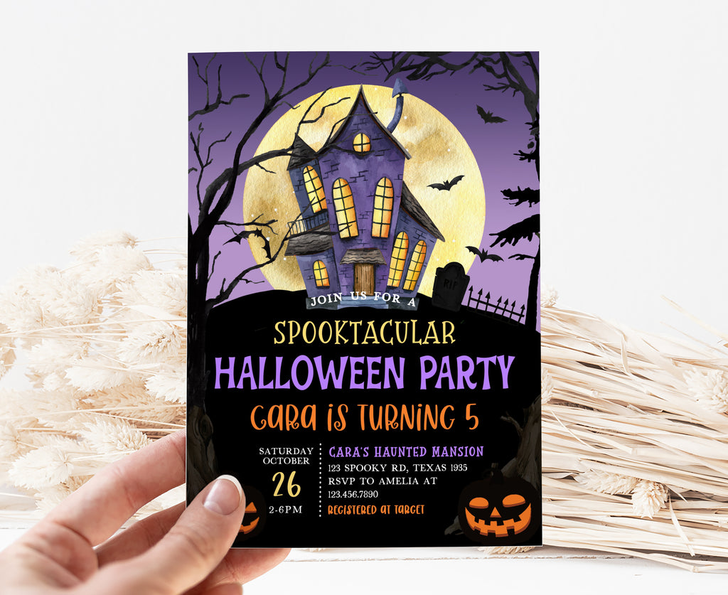 Haunted House Halloween Birthday Party Invitation