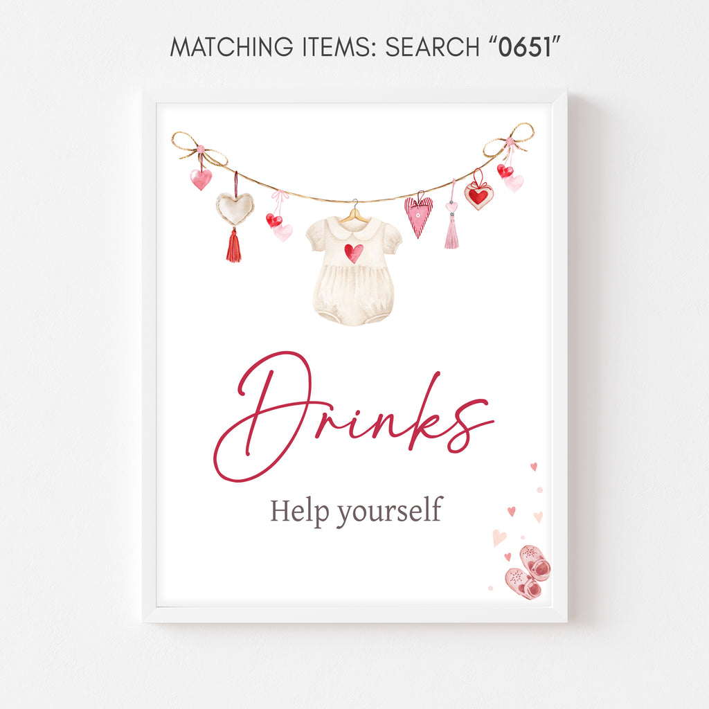 Little Sweetheart Baby Shower Drinks Sign