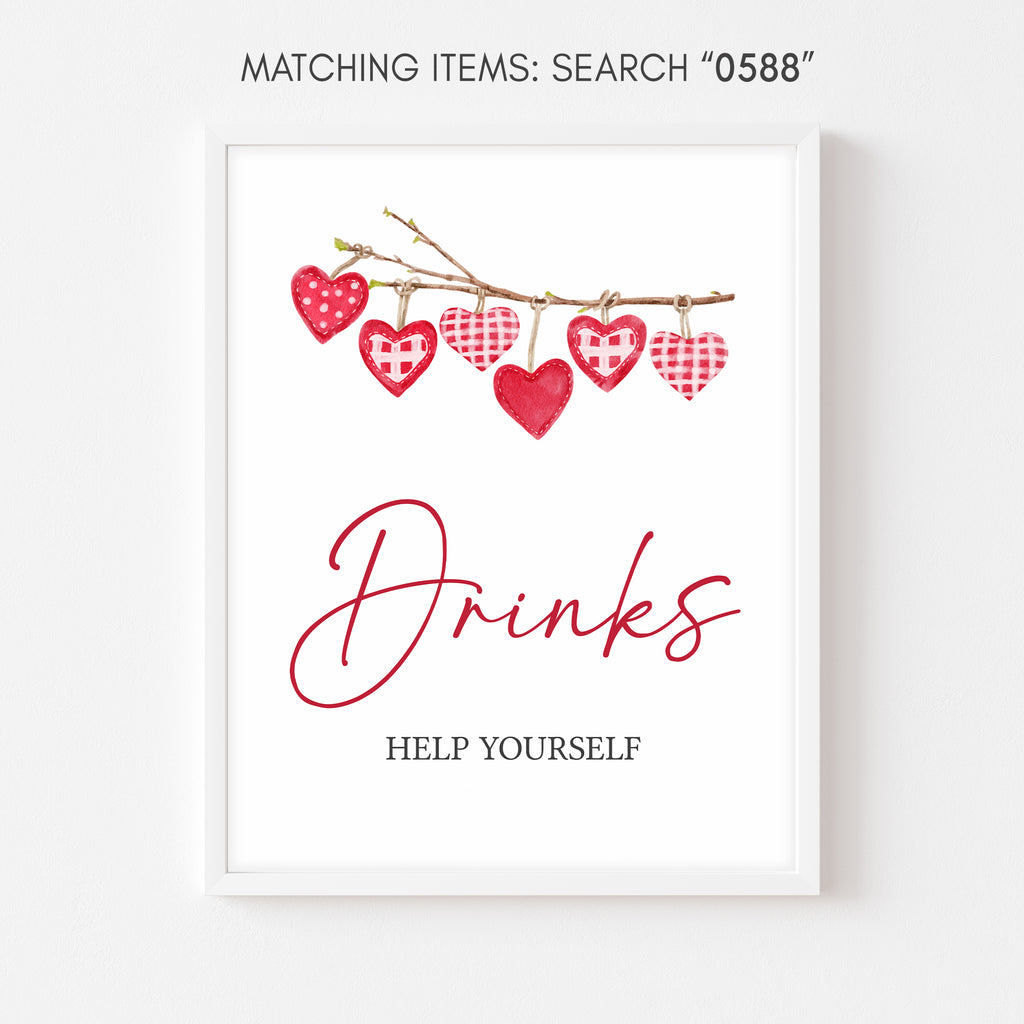 Valentine Baby Shower Drinks Sign