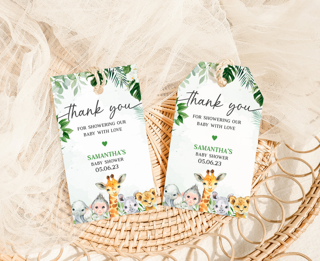 Safari Oh Baby Baby Shower Favor Tag