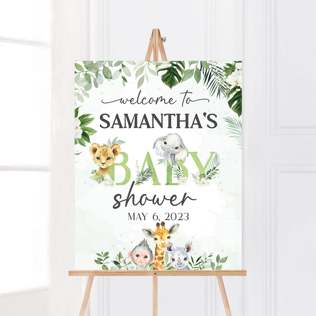 Safari Oh Baby Baby Shower Welcome Sign