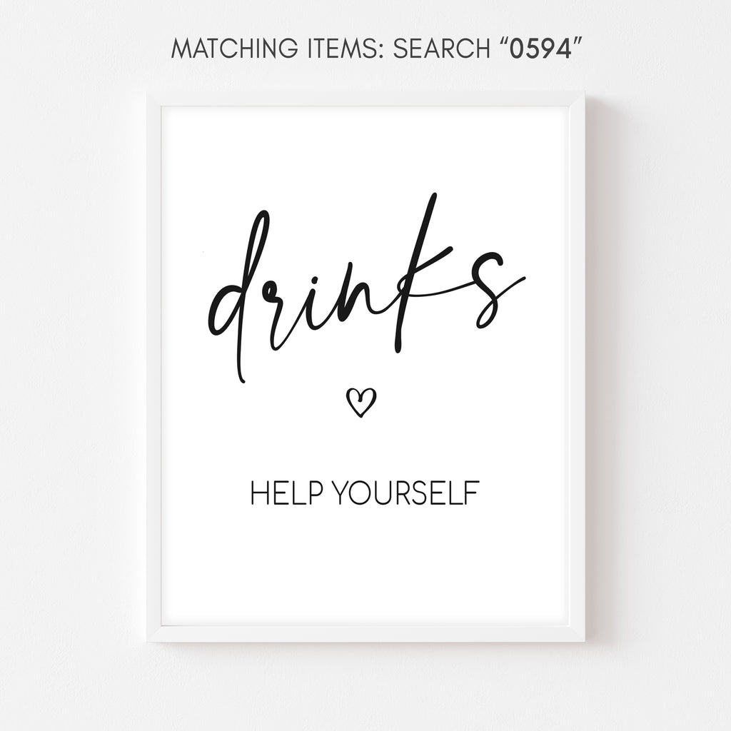 Minimalist Oh Baby Shower Drinks Sign