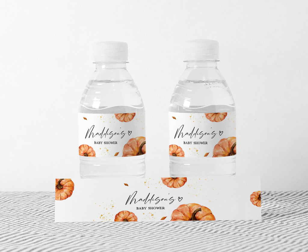 Little Pumpkin Baby Shower Bottle Label