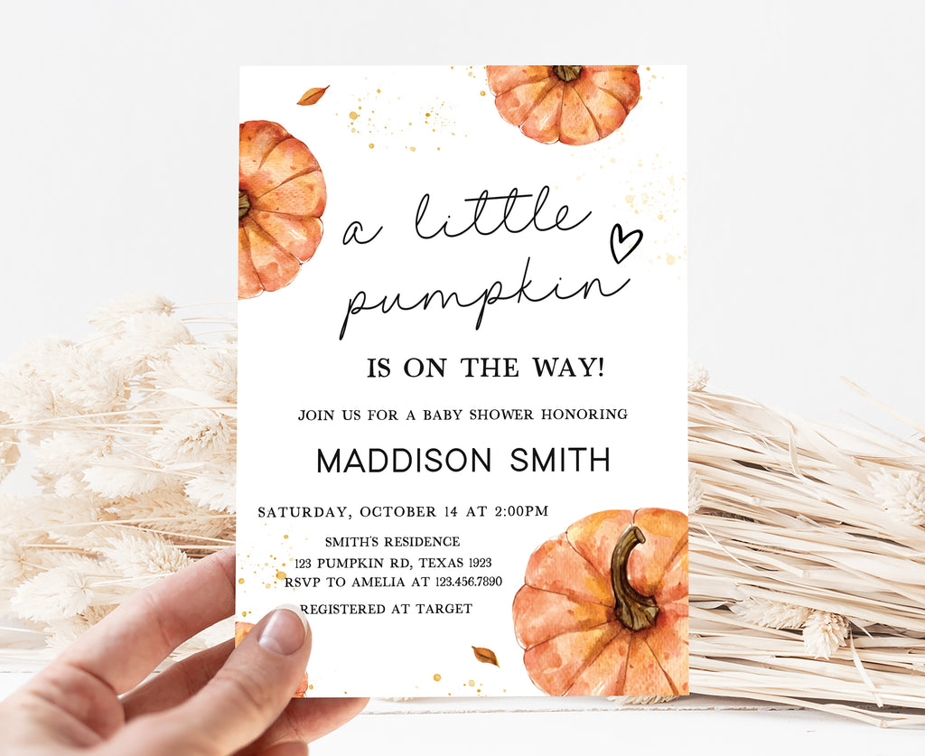 Little Pumpkin Baby Shower Invitation