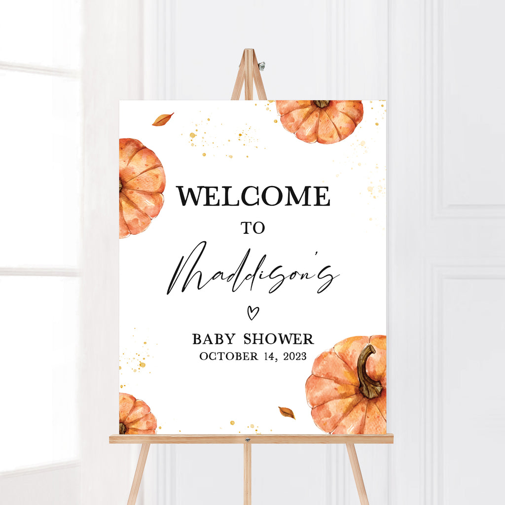 Little Pumpkin Baby Shower Welcome Sign