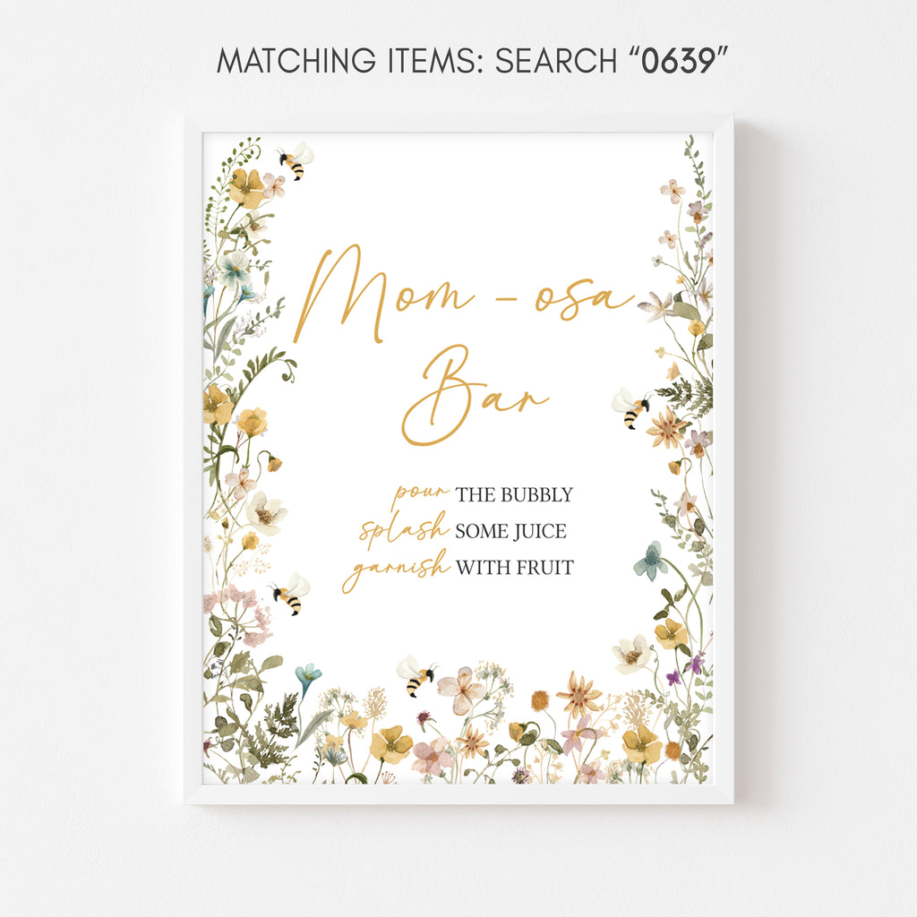 Mommy to Bee Baby Shower Mom Osa Bar Sign