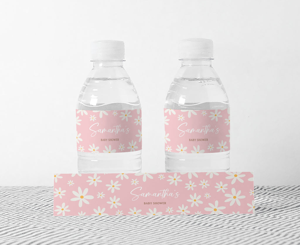 Daisy Baby Shower Bottle Label