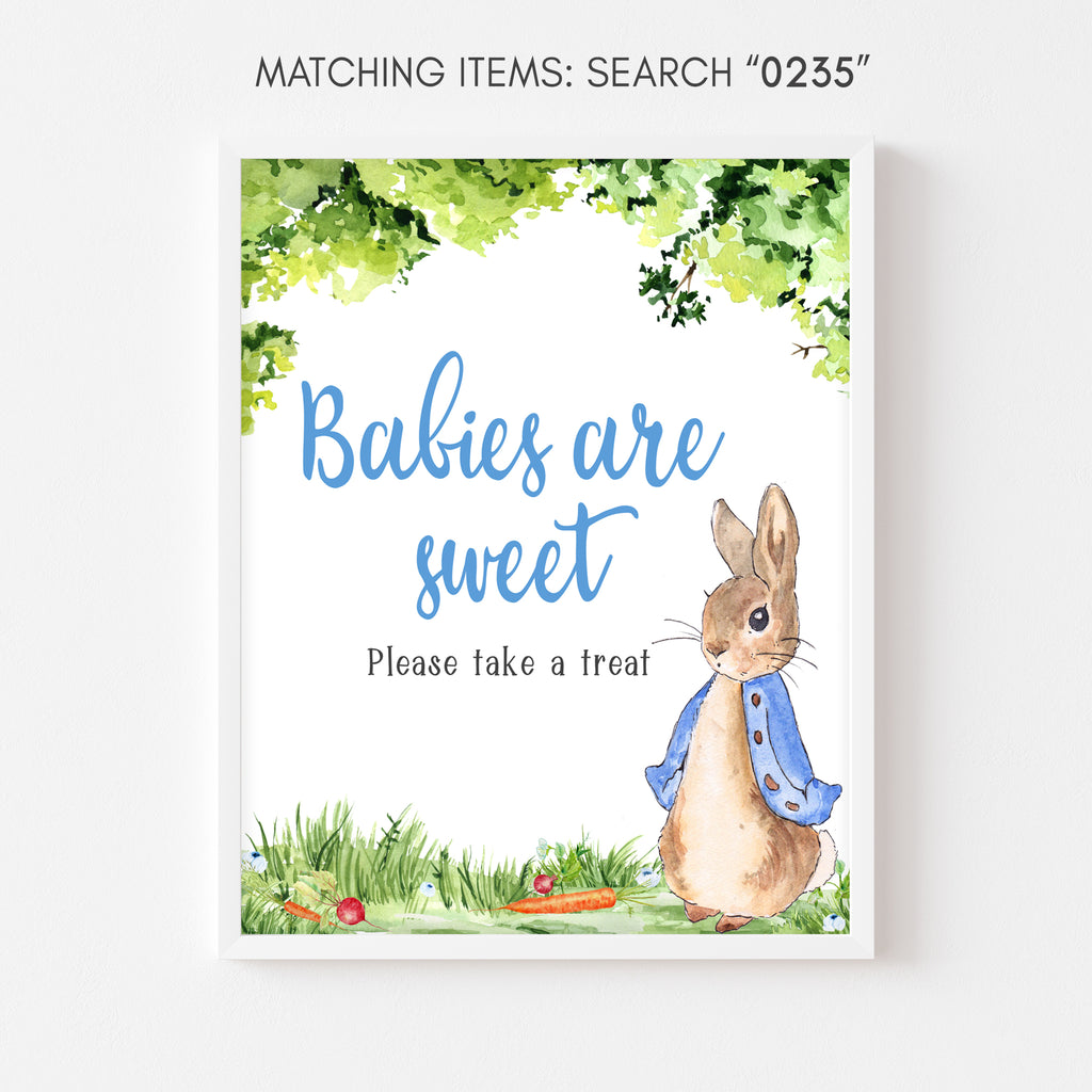 Peter Rabbit Baby Shower Babies are Sweet Sign