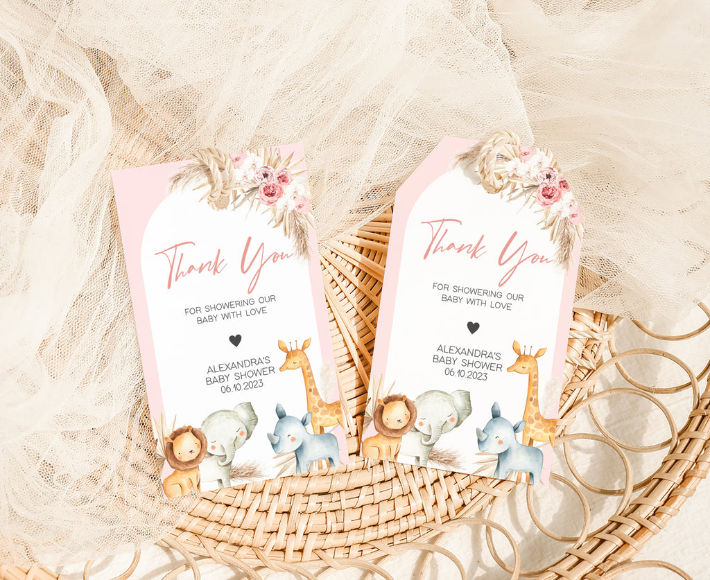 Boho Safari Baby Shower Favor Tag