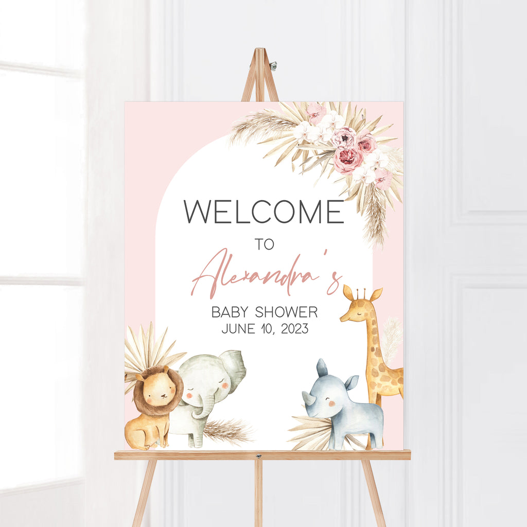 Boho Safari Baby Shower Welcome Sign