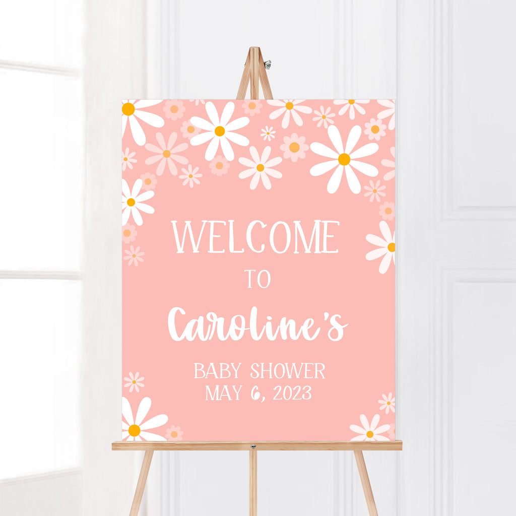 Daisy Baby Shower Welcome Sign