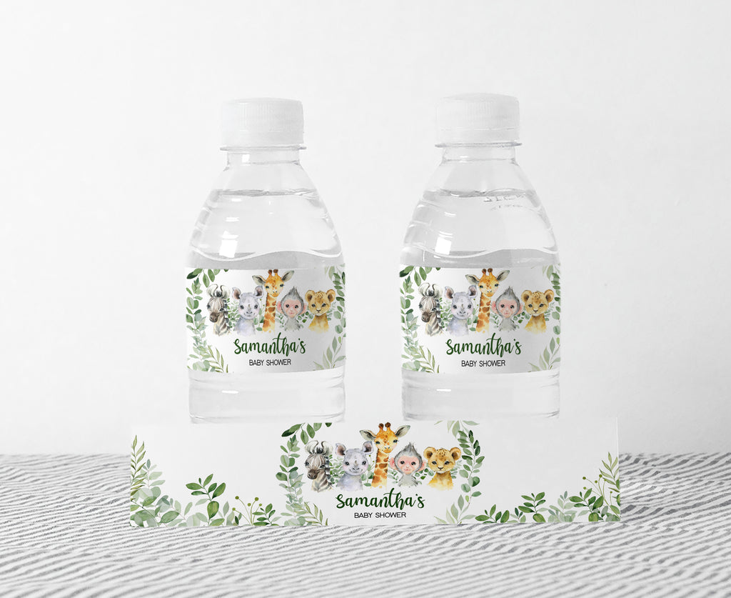 Safari Baby Shower Bottle Label