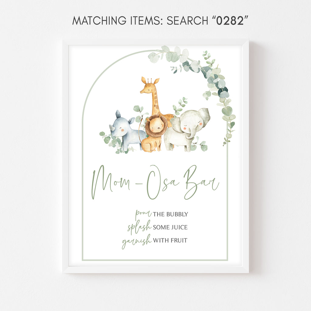 Safari Baby Shower Mom Osa Bar Sign