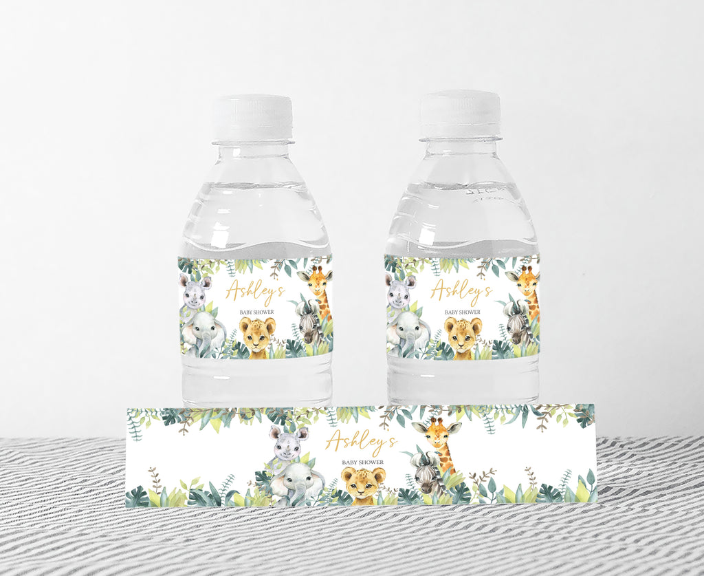 Safari Baby Shower Bottle Label