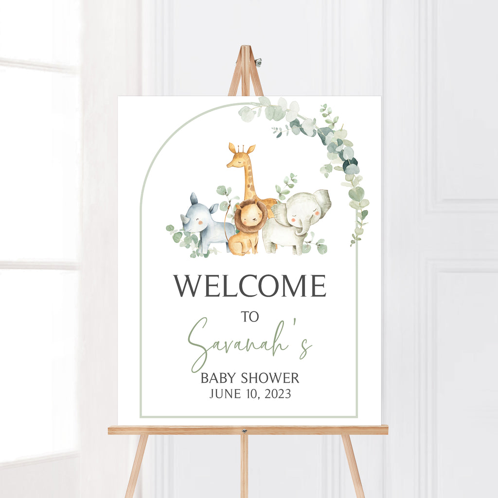 Safari Baby Shower Welcome Sign