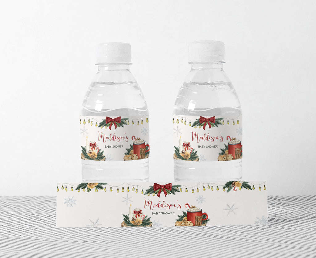 Santa Baby Christmas Baby Shower Bottle Label