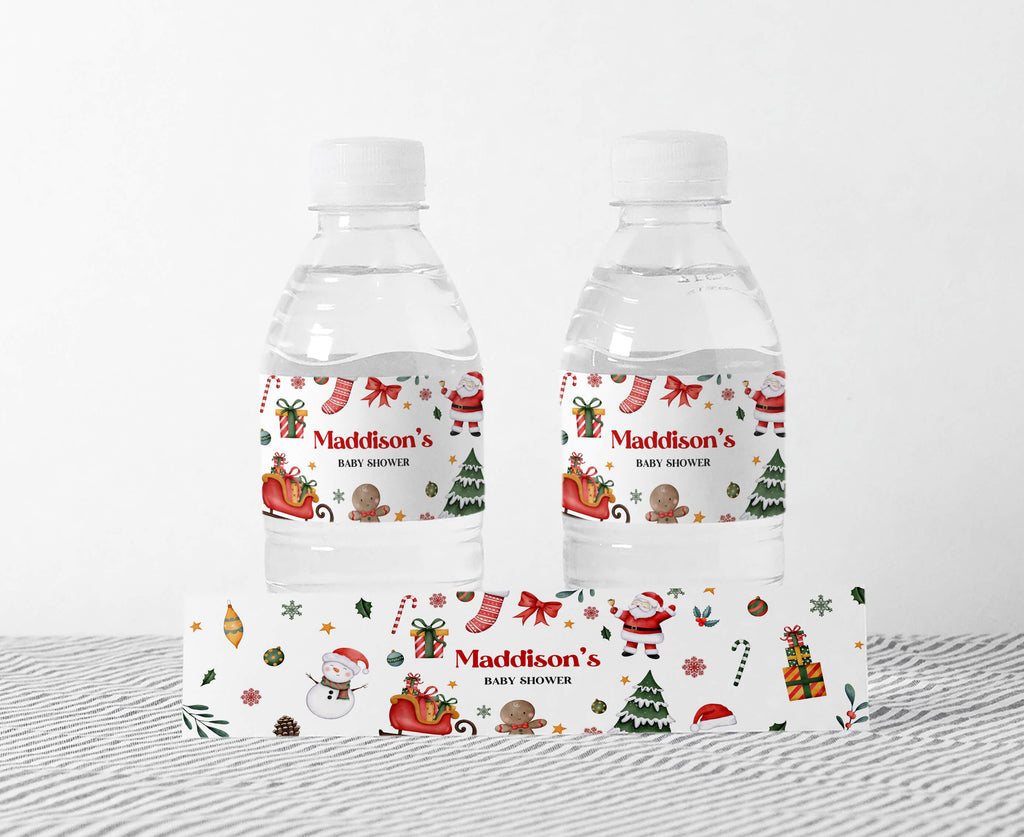 Santa Baby Baby Shower Bottle Label