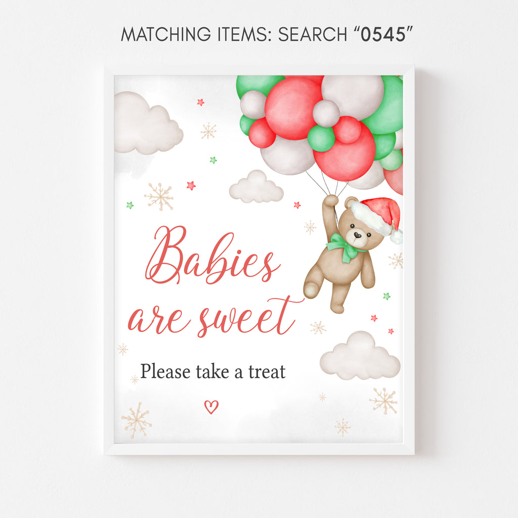 Bear Santa Baby Shower Babies are Sweet Sign