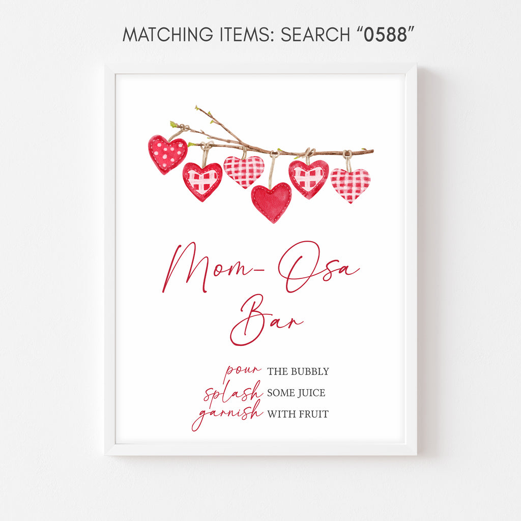 Valentine Baby Shower Mom Osa Bar Sign