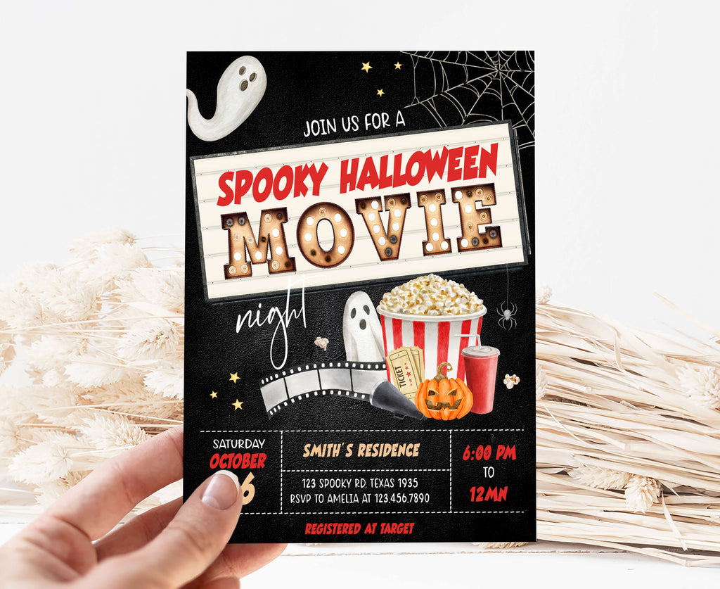 Movie Night Halloween Party Invitation