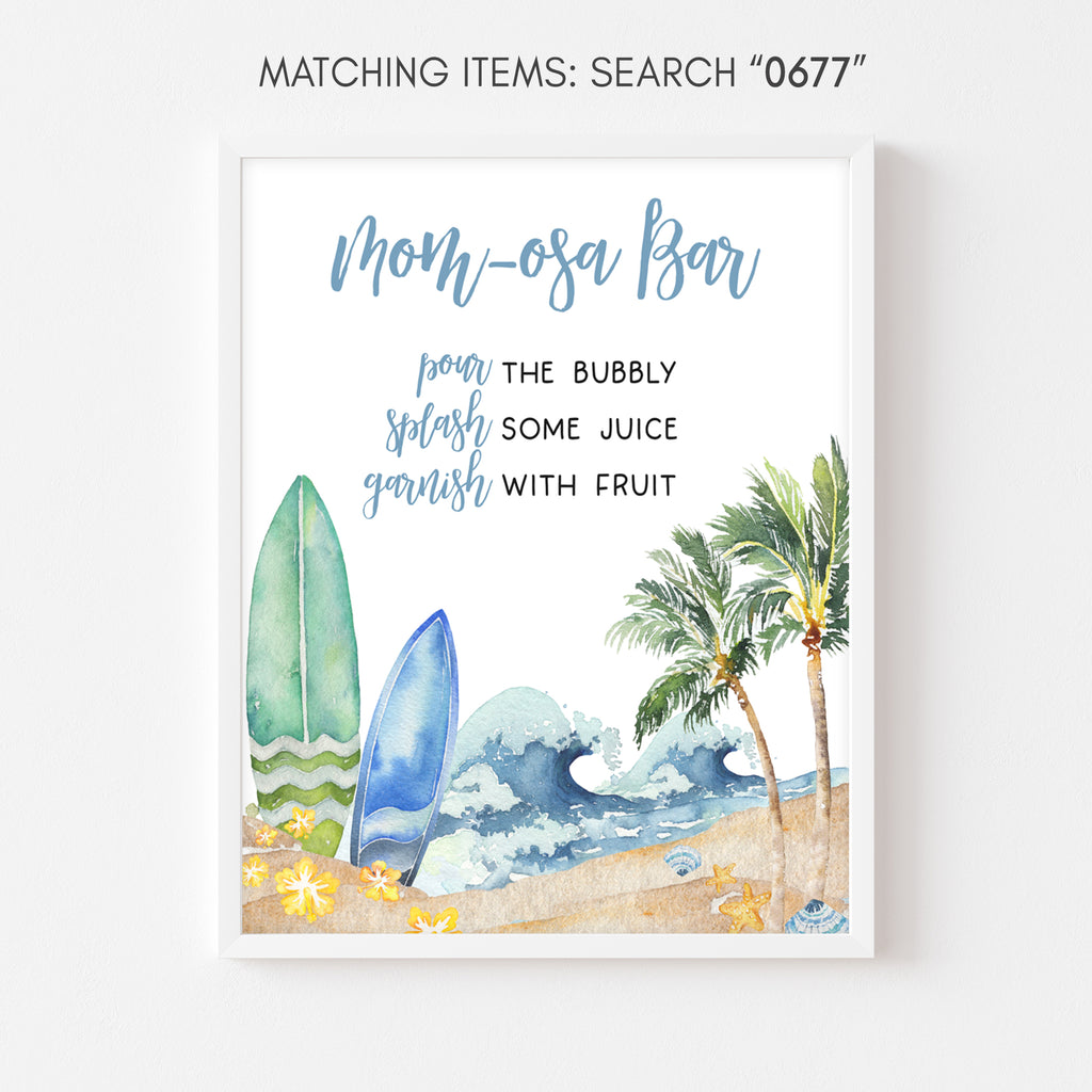 Baby on Board Baby Shower Mom Osa Bar Sign