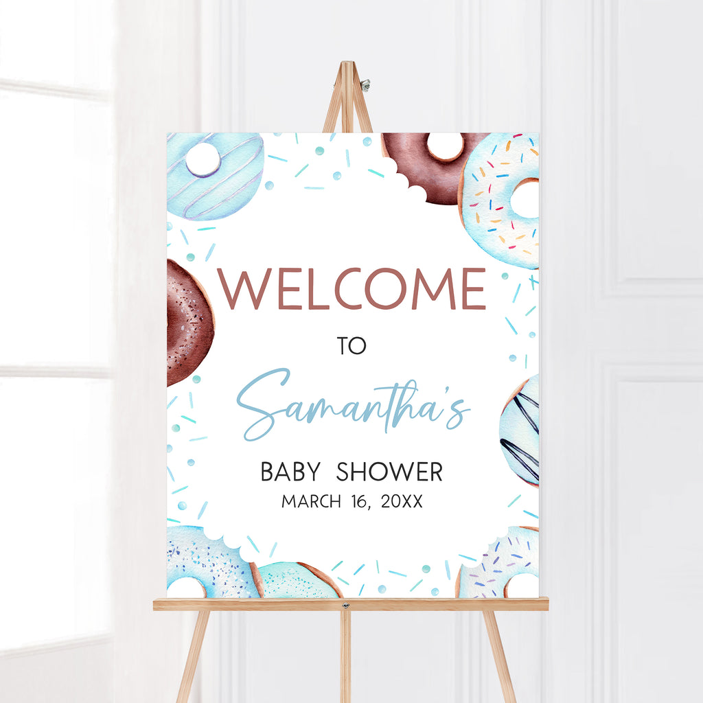 Donuts and Diapers Baby Shower Welcome Sign